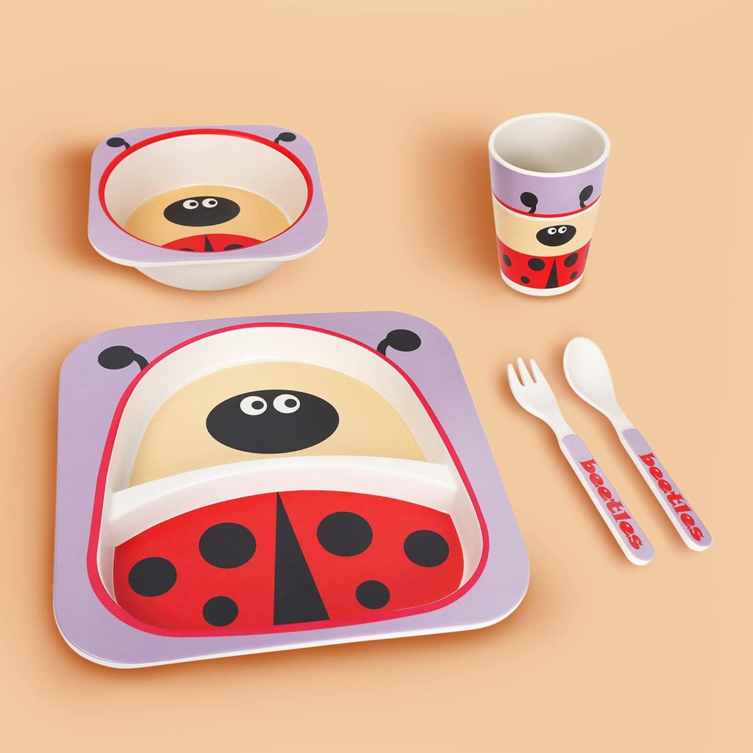 Vaisselle Bébé - BambooKid™ - Coccinelle - Bebe repas