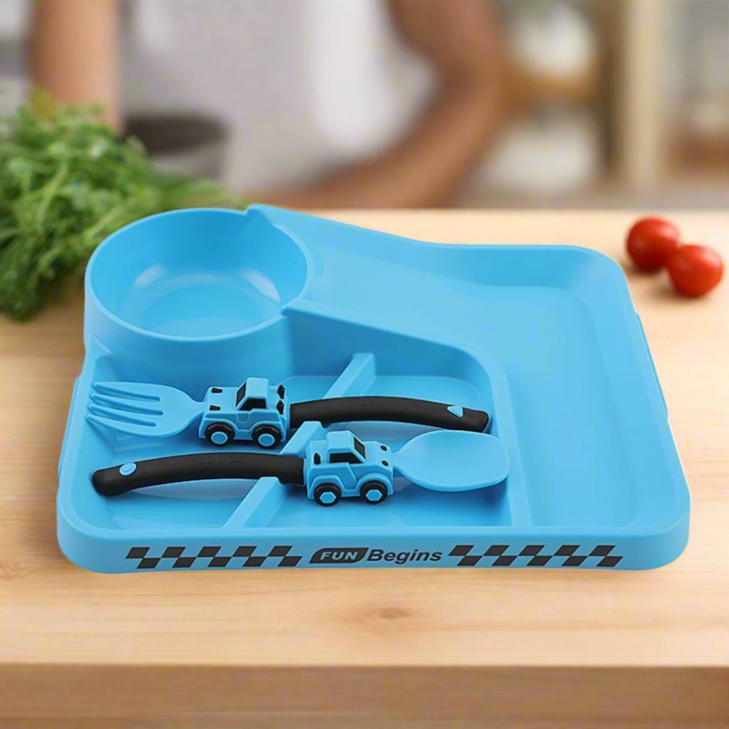 Vaisselle Bébé - CoursePlate™ - Bleu - Bebe repas