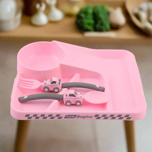 Vaisselle Bébé - CoursePlate™ - Rose - Bebe repas